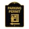 Signmission Parking Permit With Left Arrow, Black & Gold Aluminum Architectural Sign, 18" x 24", BG-1824-23402 A-DES-BG-1824-23402 - alternate 1